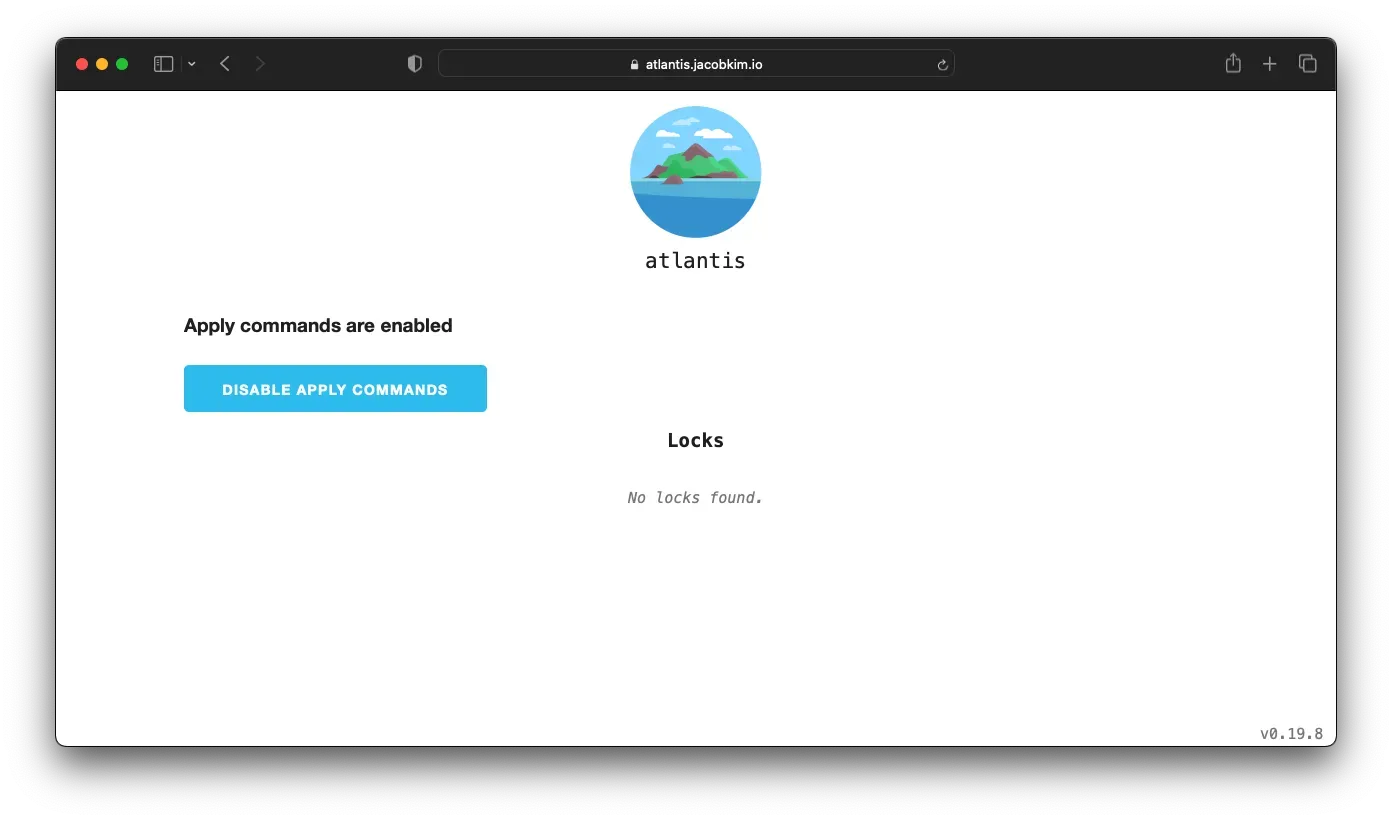 A screenshot of the Atlantis UI