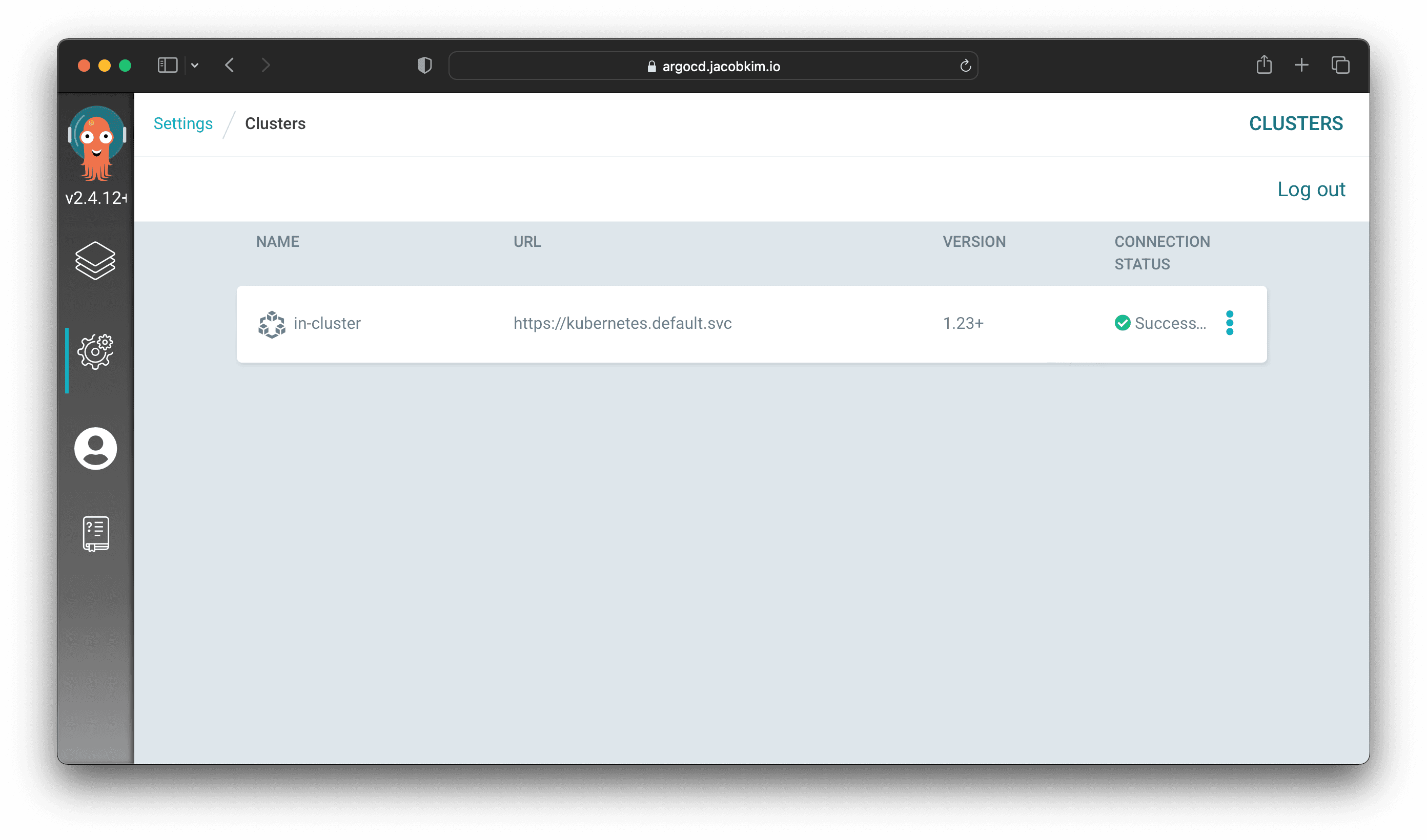 A screenshot of the Argo CD cluster connection page