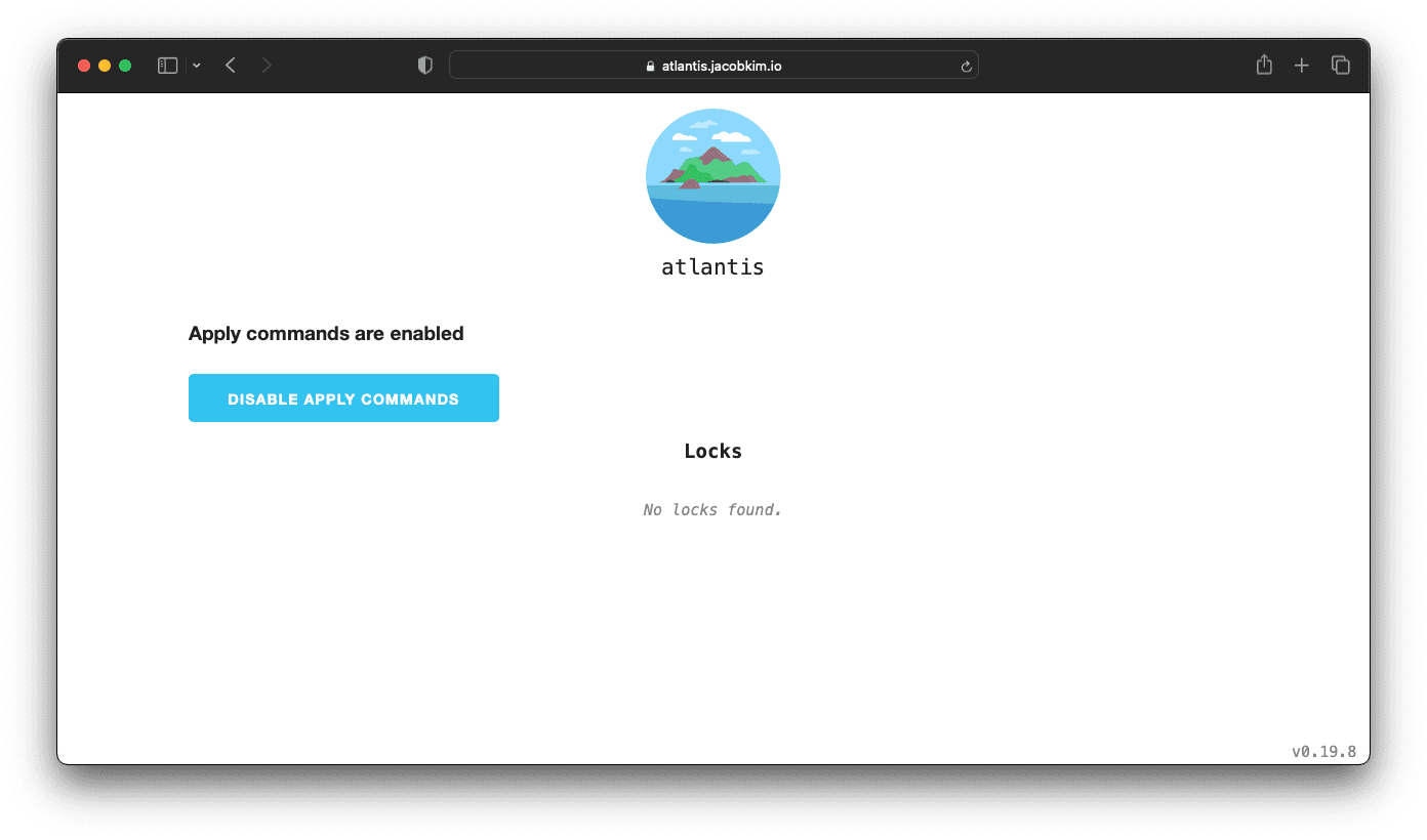 A screenshot of the Atlantis UI