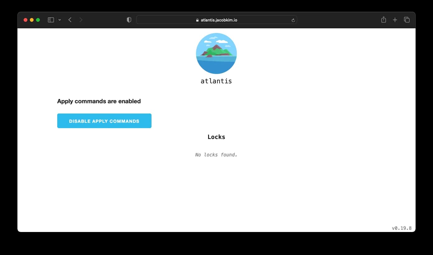 A screenshot of the Atlantis UI