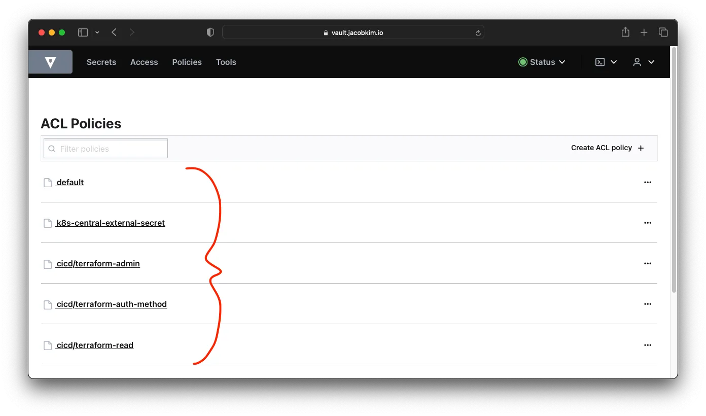 A screenshot of the Vault Auth Terraform configuration